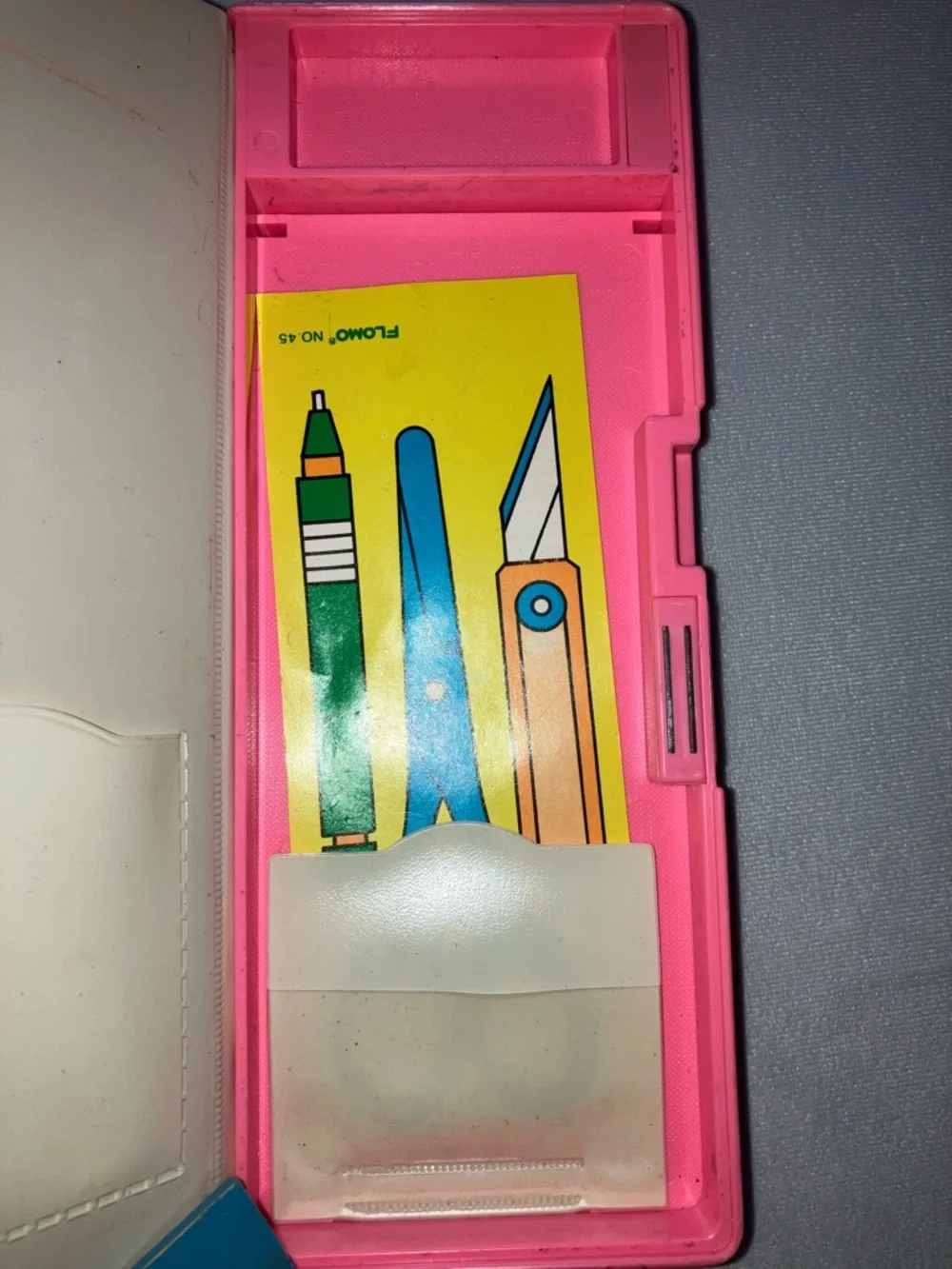 Vintage Japan Flomo Angel Floral Pink & Yellow Pencil Case